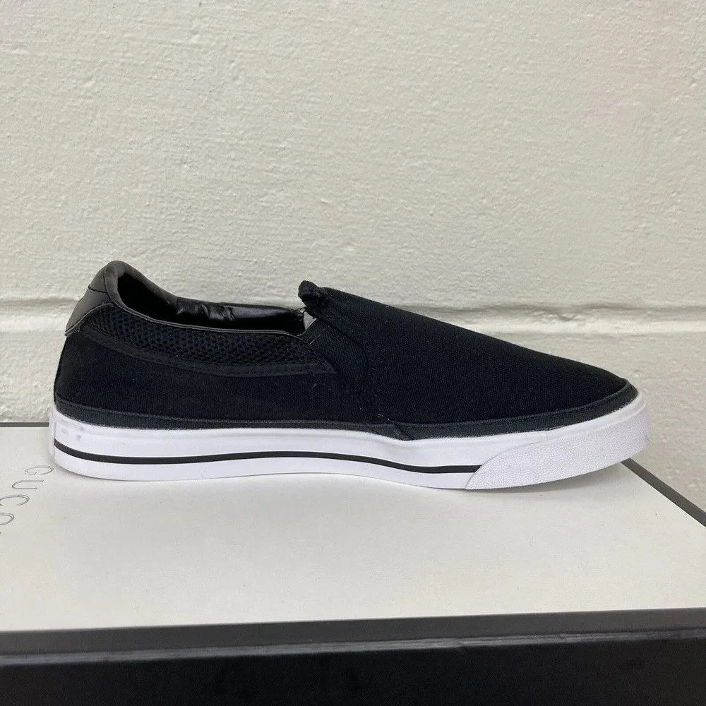 Nike‎ Court Vision Low Black Slip On Canvas Sneakers Shoes Men's Size 8